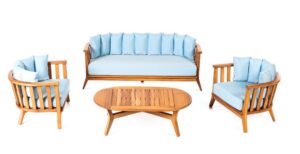 Baštenska garnitura Union Drvo Moon — sofa, fotelja i sto od iroko drveta