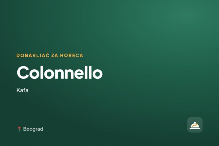 Colonnello — dobavljač kafe, Beograd