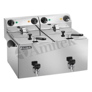 Friteza Amitek FC100L — dvodelna stona, 10+10 l