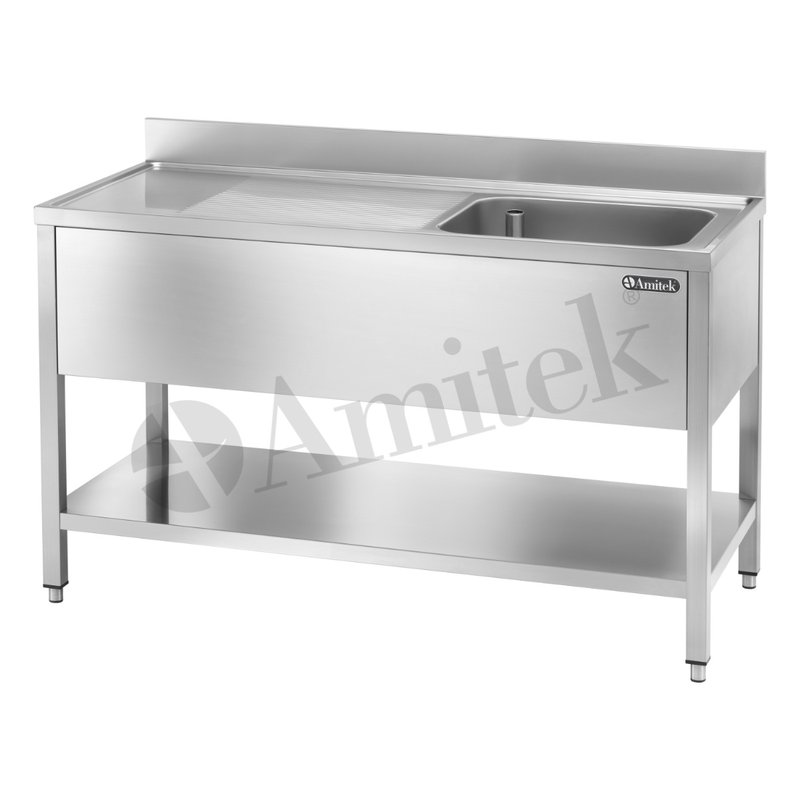 Inox sudopera Amitek LTB 107L1 sa ocedivačem, 1000x700x950 mm — inox nameštaj i sudopere, Beograd