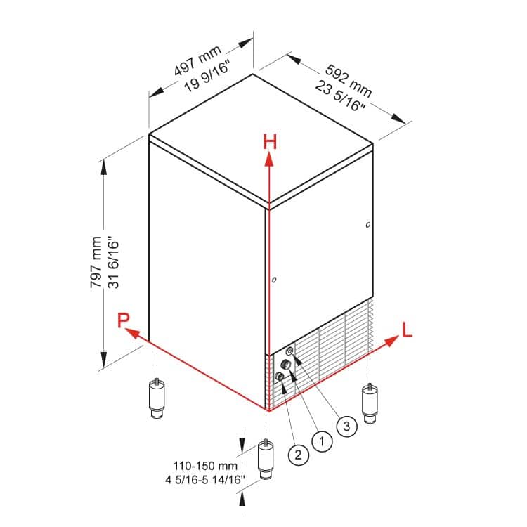 Ledomat Brema CB 425 HC B-QUBE — 48 kg/24h, inox — rashladna oprema za ugostiteljstvo, Novi Sad