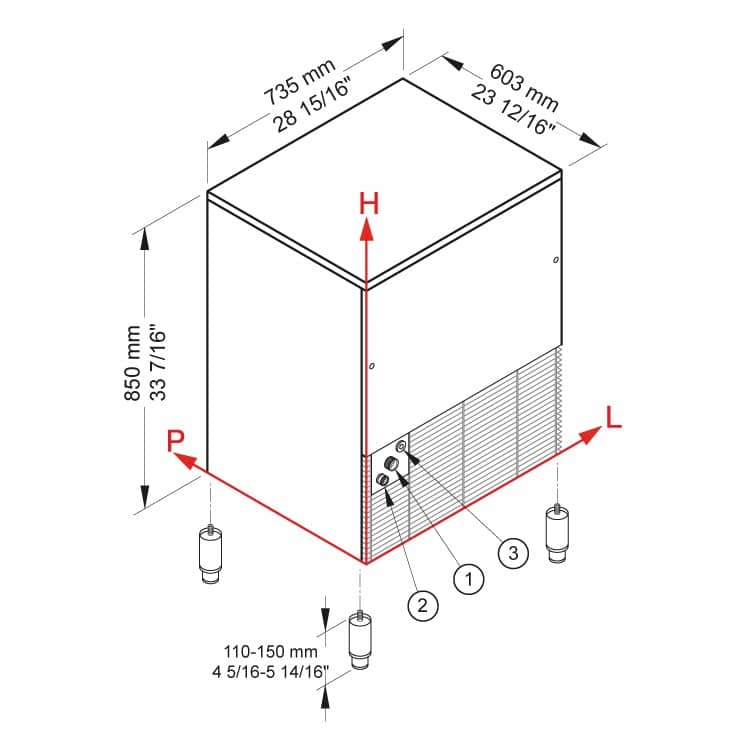 Ledomat Brema CB 640 HC B-QUBE — 72 kg/24h, inox — rashladna oprema za ugostiteljstvo, Novi Sad