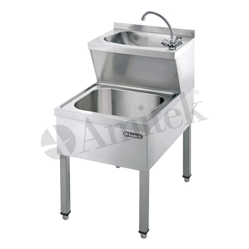 Sanitarni umivaonik Amitek LM 572 VH, inox, 500×700 mm — inox nameštaj i sudopere, Beograd