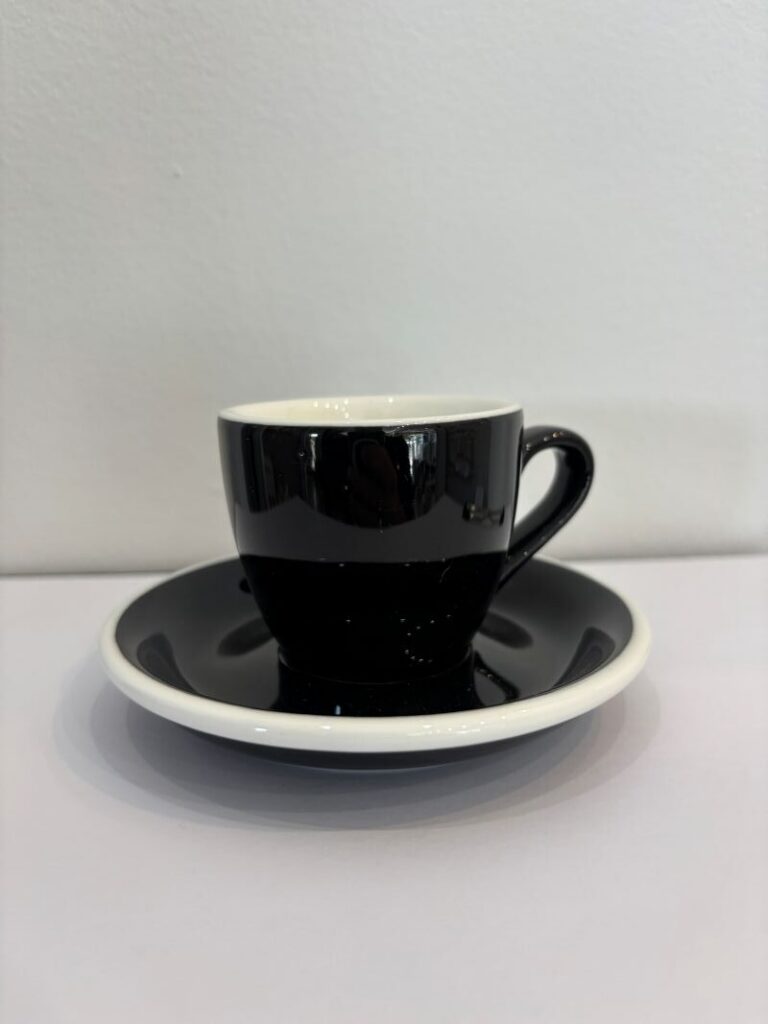 Šolja sa tacnom za espreso, crna, 80 ml