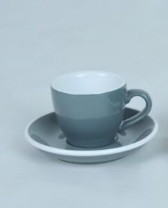 Šolja sa tacnom za espresso, siva, 80 ml
