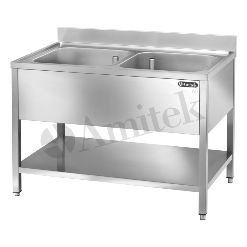 Sudopera Amitek LTE 107D VT — dvodelna, 1000x700x950mm — inox nameštaj i sudopere, Beograd