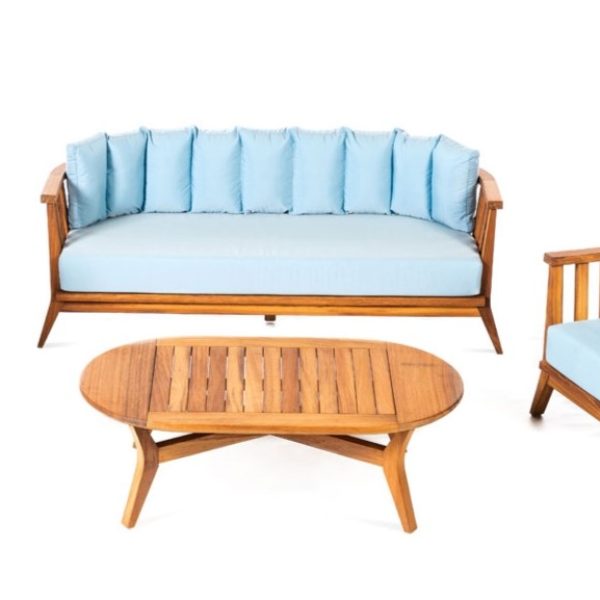 Baštenska garnitura Union Drvo Moon — sofa, fotelja i sto od iroko drveta