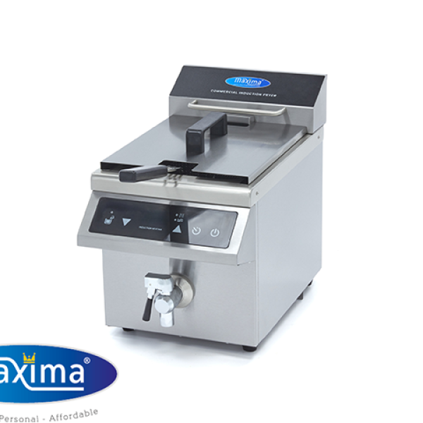 Indukciona friteza Maxima 8L, sa slavinom, inox