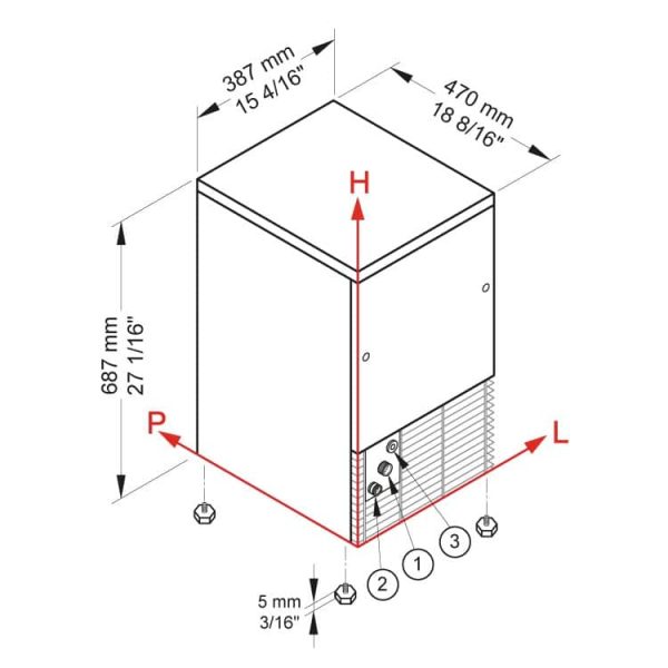 Ledomat Brema CB 249 HC B-QUBE, 29 kg/24h, inox