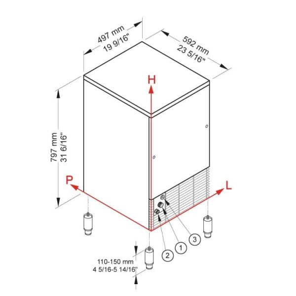 Ledomat Brema CB 425 HC B-QUBE — 48 kg/24h, inox