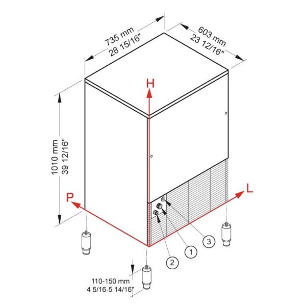 Ledomat Brema CB 955 HC B-QUBE — 95 kg/24h, inox