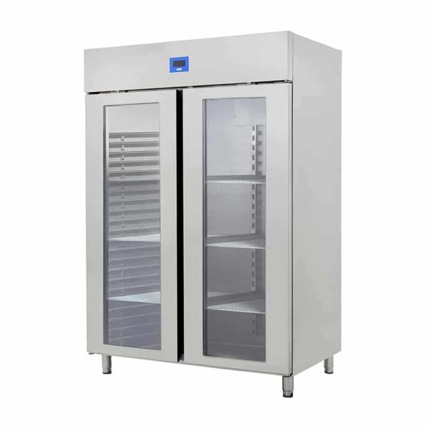 Rashladni orman Ozti 1400 l, dvoja staklena vrata, inox
