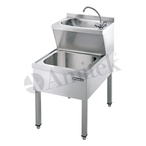 Sanitarni umivaonik Amitek LM 572 VH, inox, 500x700 mm