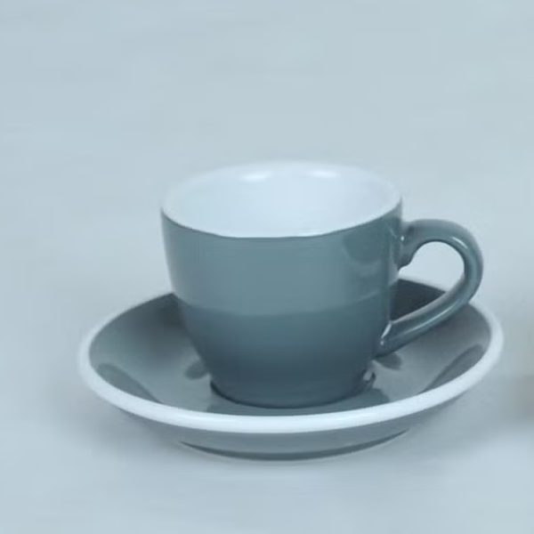 Šolja sa tacnom za espresso, siva, 80 ml
