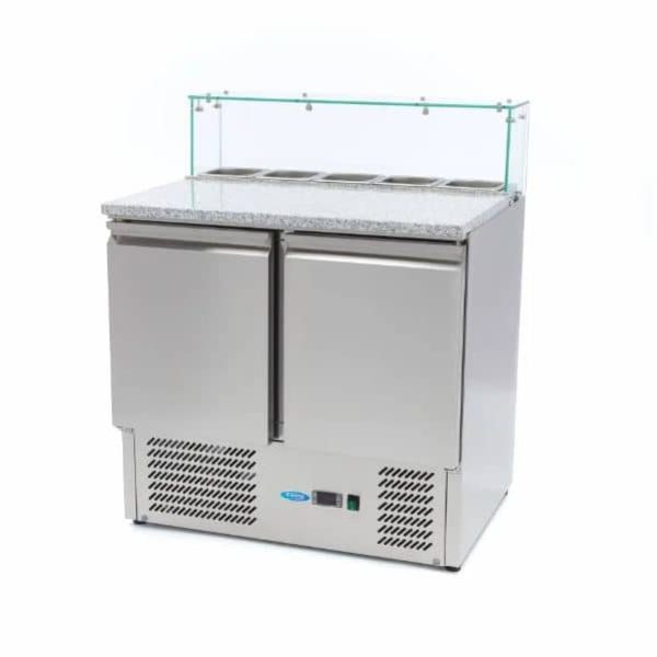 Sto za picu Maxima 90 cm — 2 vrata, 5×1/6 GN, stakleni poklopac